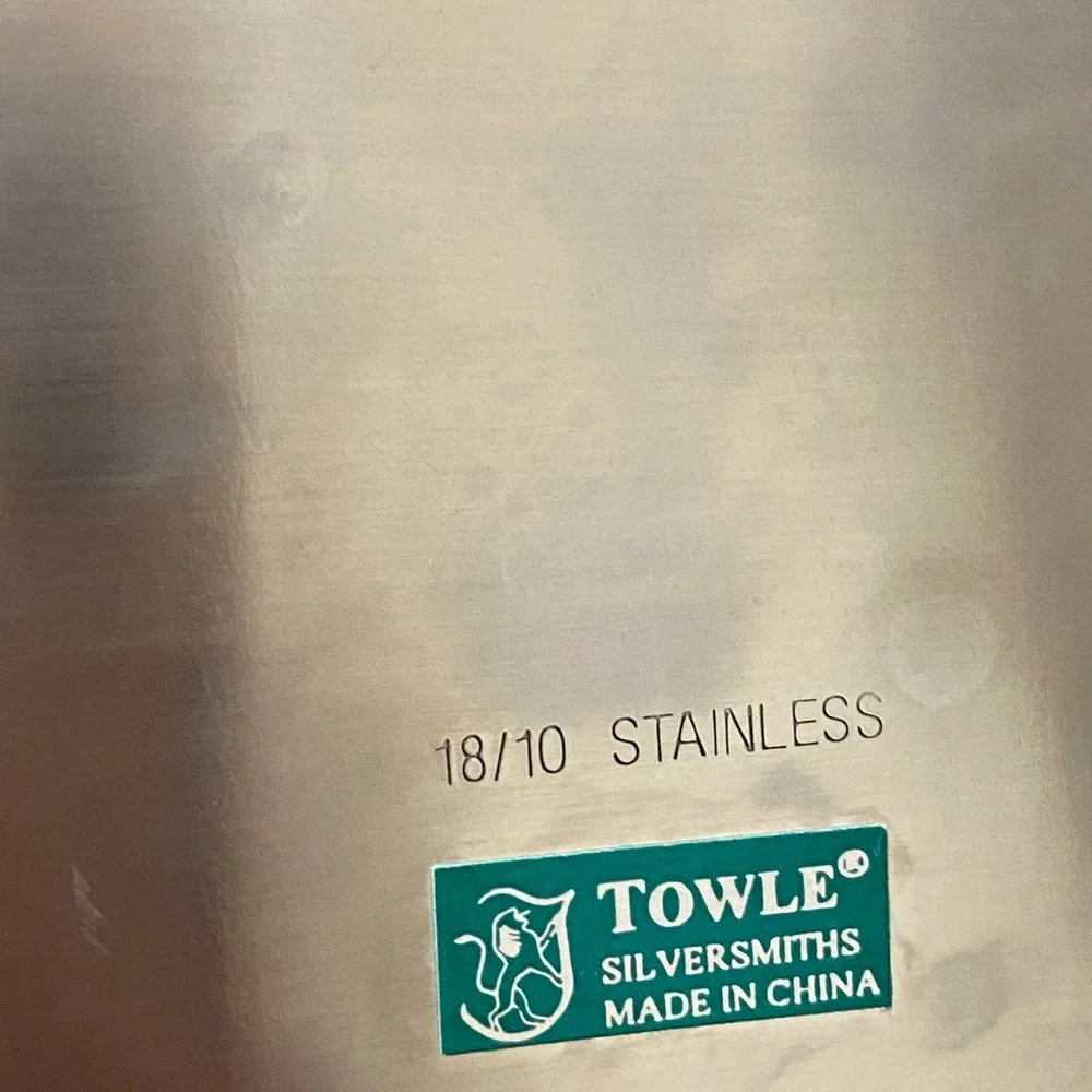 Towle Retro Stainless Steel Ice Bucket Silver Barware Wedding Gift 90s